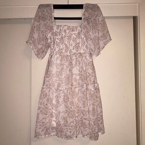 Floral Print Dress with Puff Sleeves